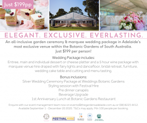 Marquee Wedding offer at Adelaide Botanic Garden