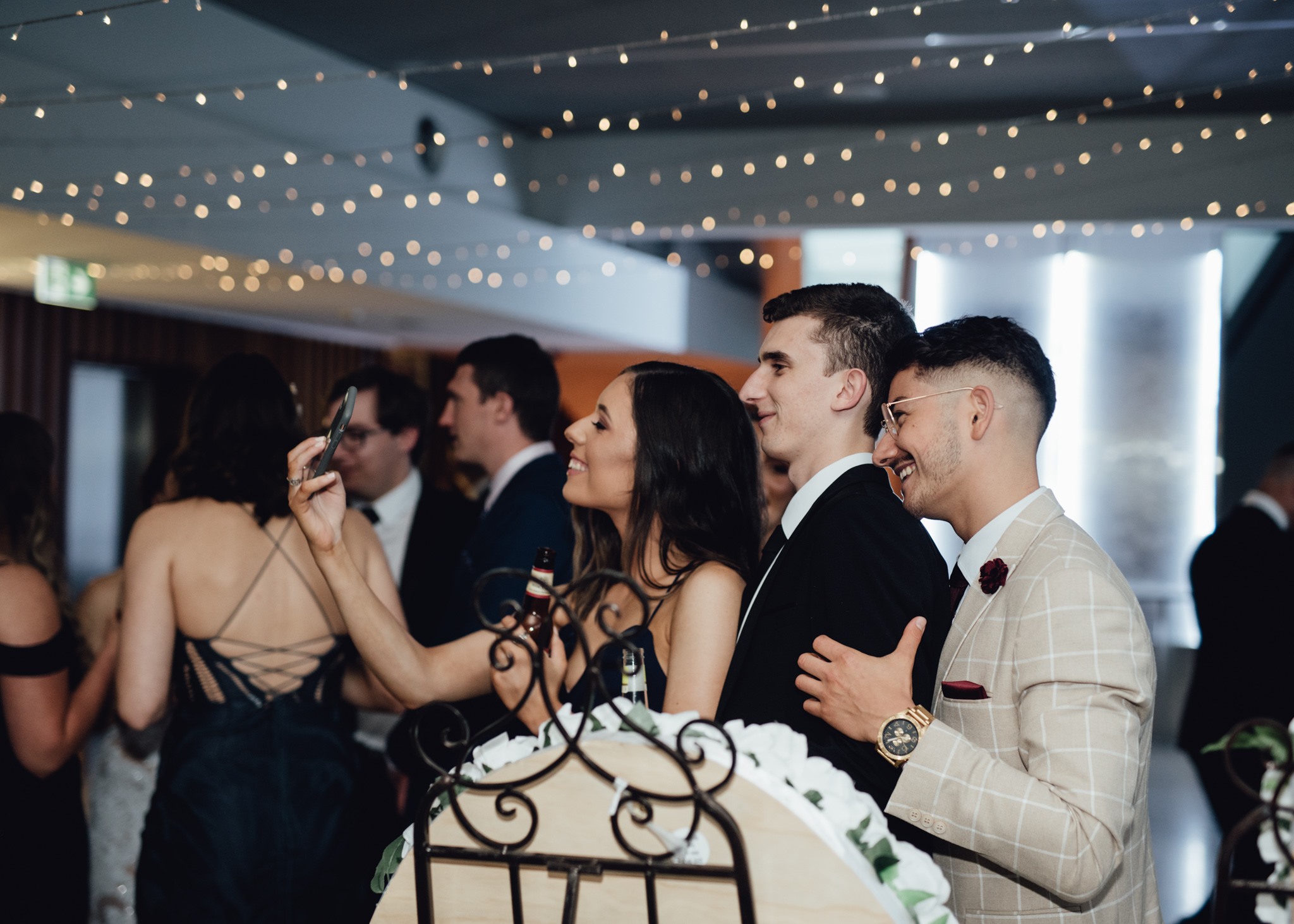 People celebrating at a wedding