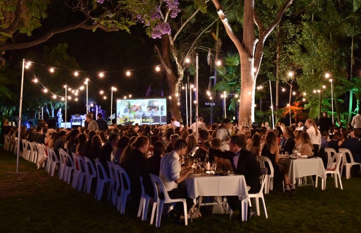 Central Lawns at night